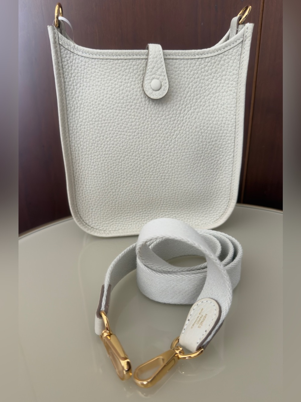 Hermès Evelyne 16 TPM  Bag in Craie Gold Hardware Clemence Leather 2026 stamp G - Picture 3 of 14